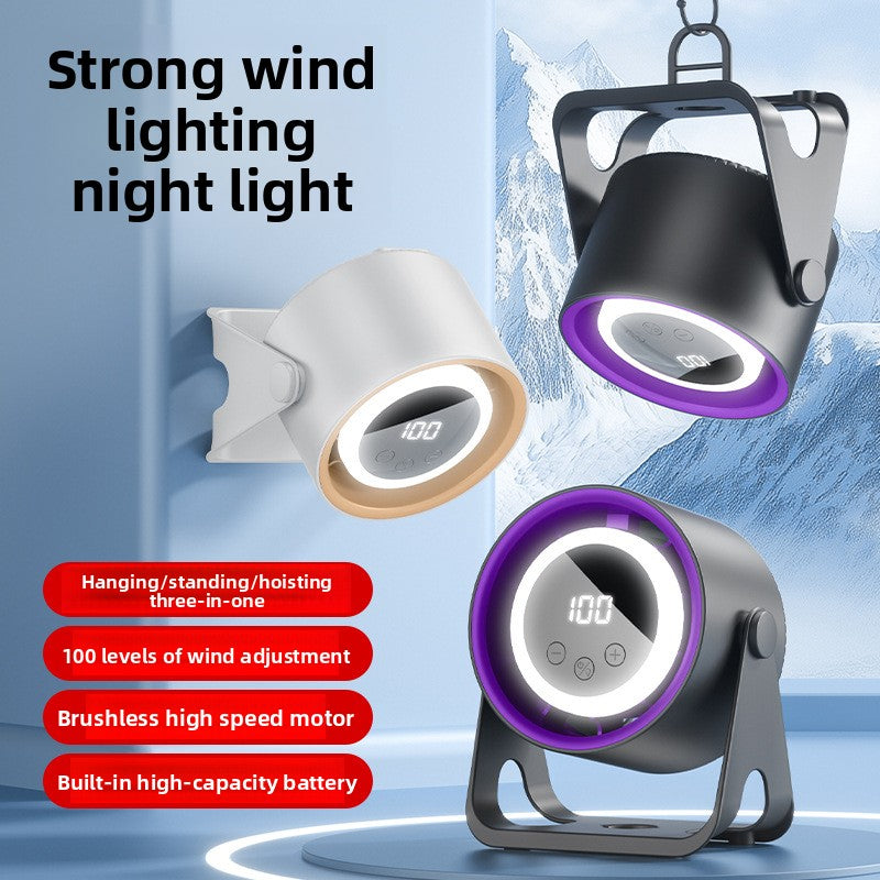 USB Rechargeable Portable Desk Fan with Night Light